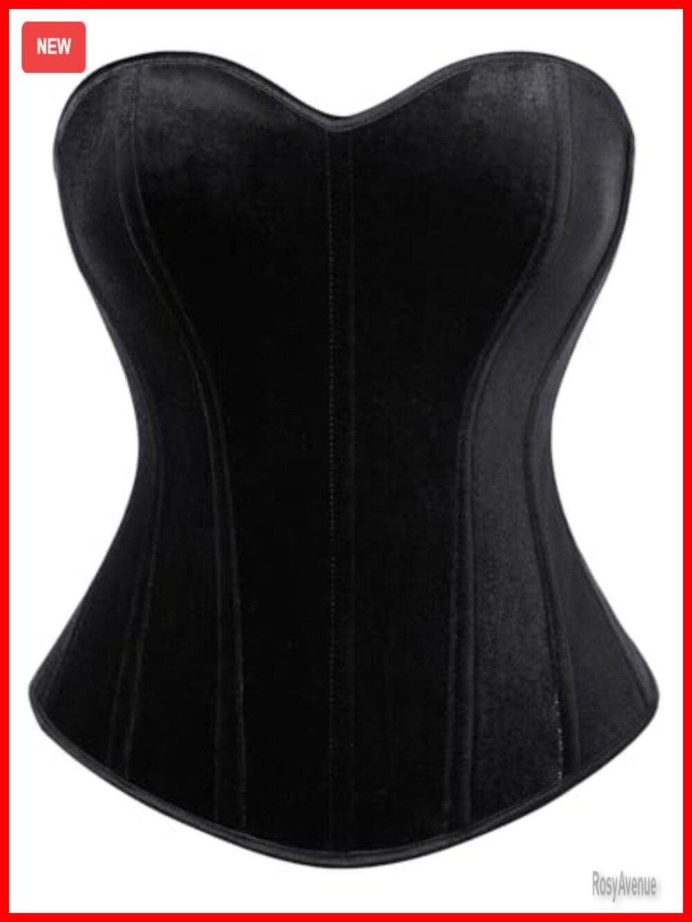 Velvet Corset Top Strapless Bustier Sweetheart Neck Boned Bodice
